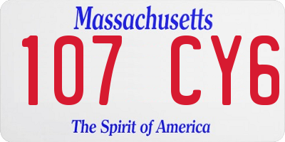 MA license plate 107CY6