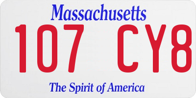 MA license plate 107CY8