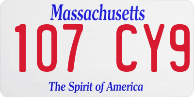 MA license plate 107CY9