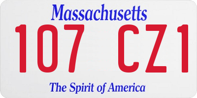 MA license plate 107CZ1