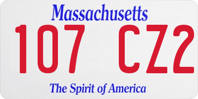 MA license plate 107CZ2
