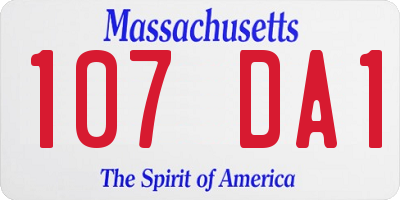 MA license plate 107DA1