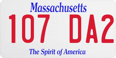 MA license plate 107DA2