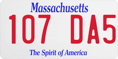 MA license plate 107DA5