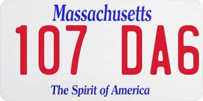 MA license plate 107DA6