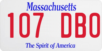 MA license plate 107DB0