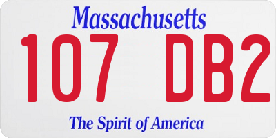 MA license plate 107DB2