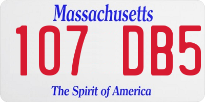 MA license plate 107DB5