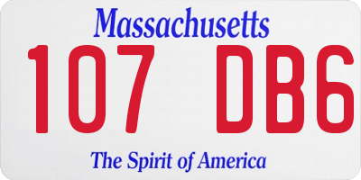 MA license plate 107DB6