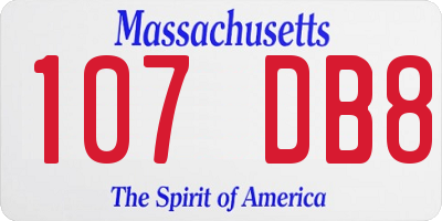 MA license plate 107DB8