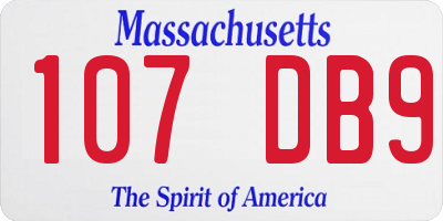 MA license plate 107DB9
