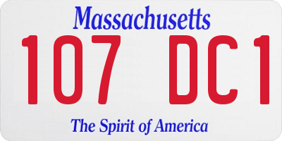 MA license plate 107DC1