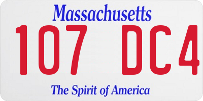 MA license plate 107DC4