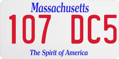 MA license plate 107DC5