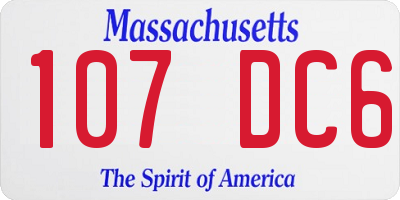 MA license plate 107DC6