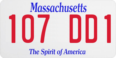 MA license plate 107DD1