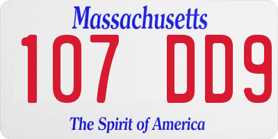 MA license plate 107DD9