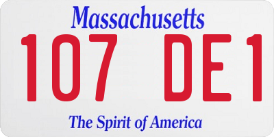 MA license plate 107DE1