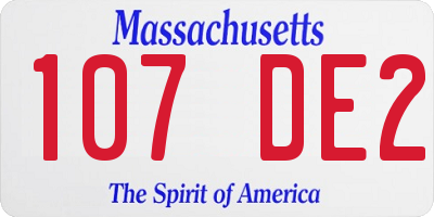 MA license plate 107DE2