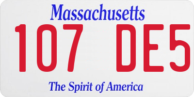 MA license plate 107DE5