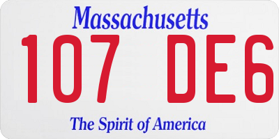 MA license plate 107DE6