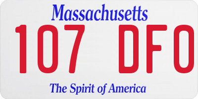 MA license plate 107DF0