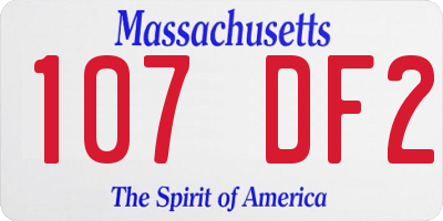 MA license plate 107DF2