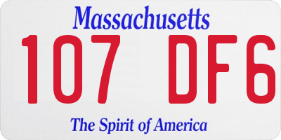 MA license plate 107DF6