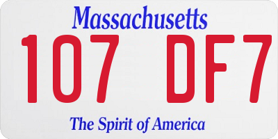 MA license plate 107DF7