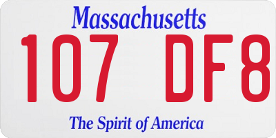 MA license plate 107DF8