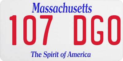 MA license plate 107DG0
