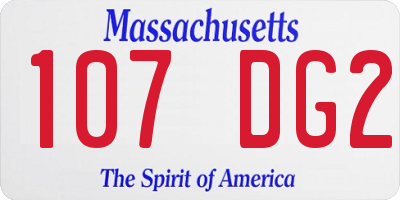 MA license plate 107DG2