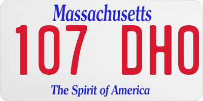 MA license plate 107DH0