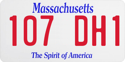 MA license plate 107DH1