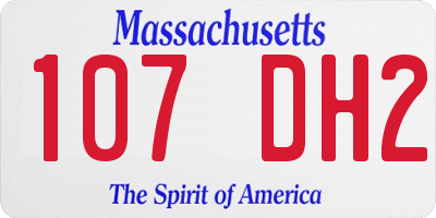 MA license plate 107DH2