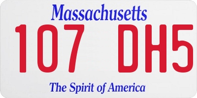 MA license plate 107DH5