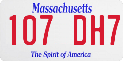 MA license plate 107DH7
