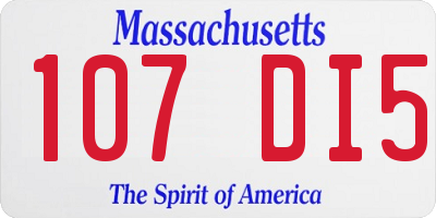 MA license plate 107DI5