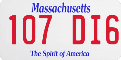 MA license plate 107DI6