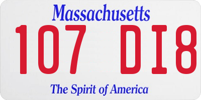 MA license plate 107DI8