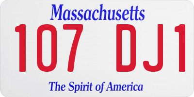 MA license plate 107DJ1