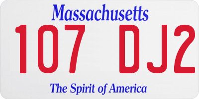 MA license plate 107DJ2