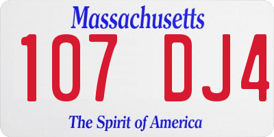 MA license plate 107DJ4
