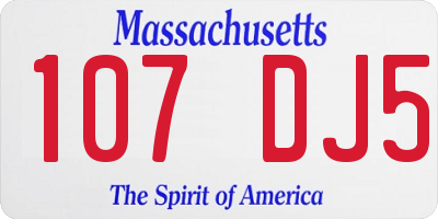 MA license plate 107DJ5