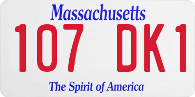 MA license plate 107DK1
