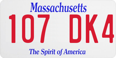 MA license plate 107DK4