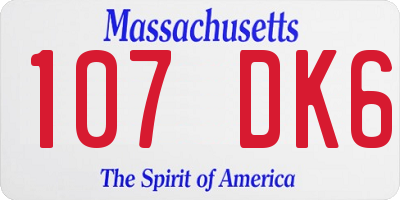 MA license plate 107DK6