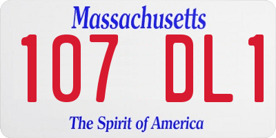 MA license plate 107DL1