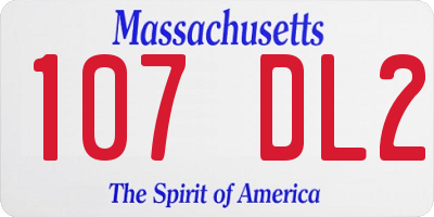 MA license plate 107DL2