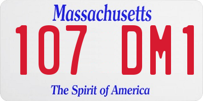 MA license plate 107DM1
